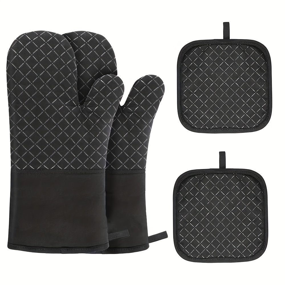 Oven Mitts Creative Black Oven Mitts Heat Insulation - Temu