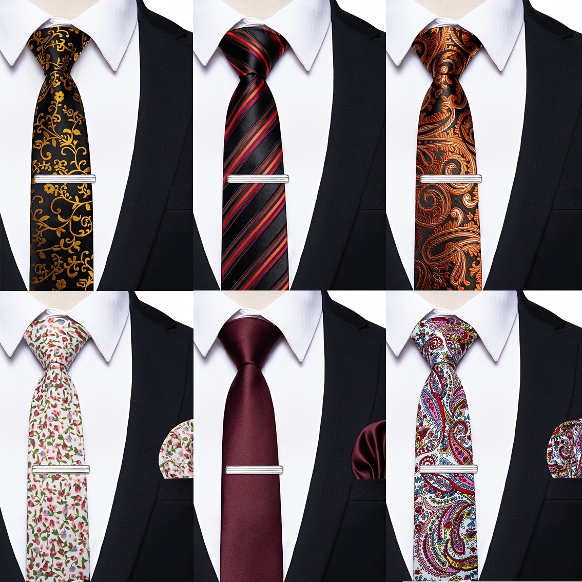 Men Fashion Classic Tie Clip Wedding Party Formal Business Necktie
