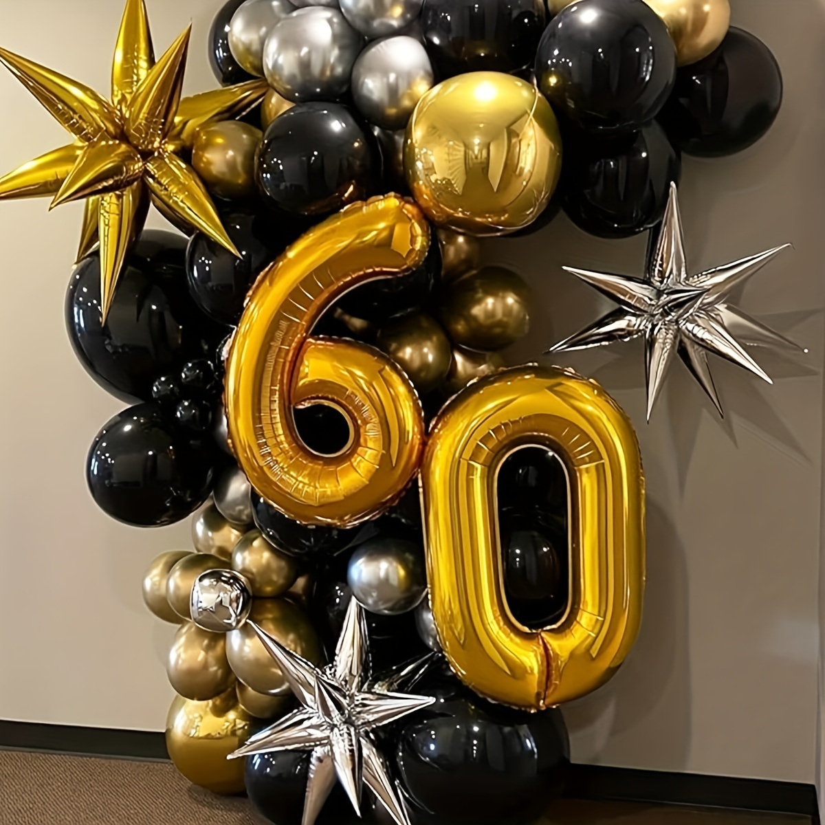 16 inch 60 Silver Number Balloons 60th Birthday Party Anniversary