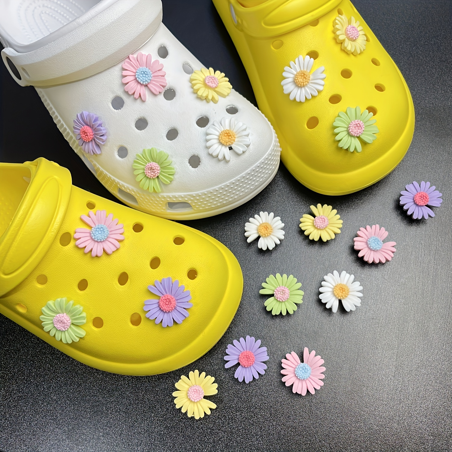 Shoe Charms Set of 8 Pcsdaisy Flowers Cartoon Shoe 