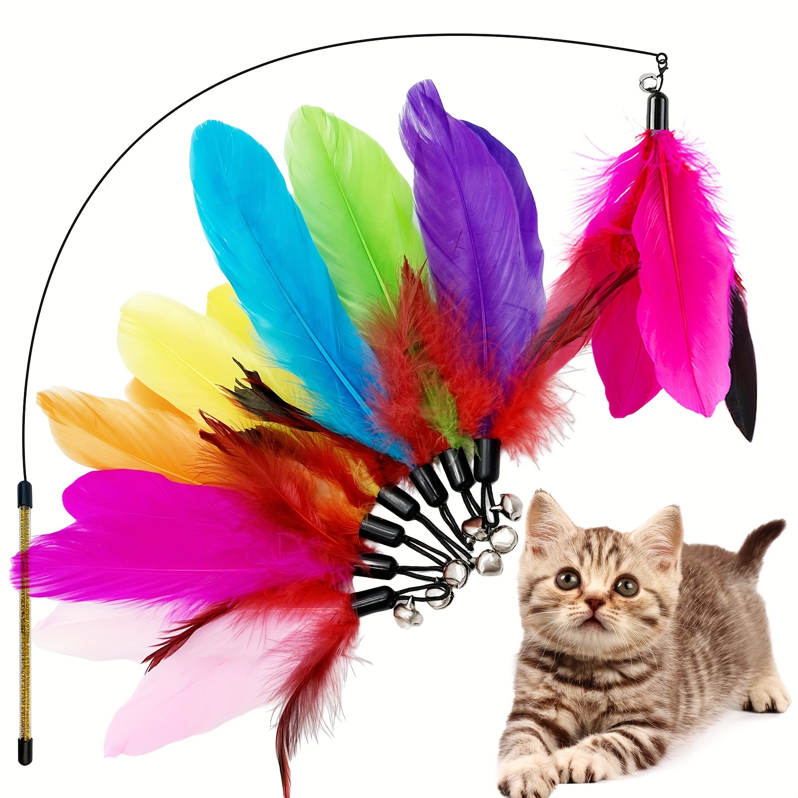 GingerUPer Cat Toy,Cat Feather Toys,Retractable Algeria