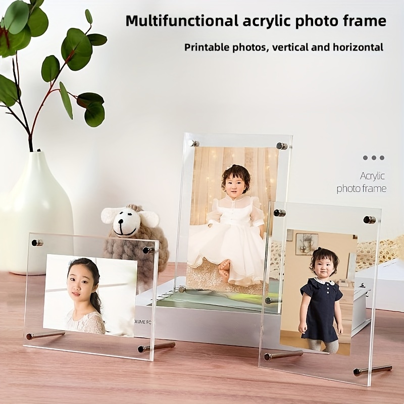 Multifunctional Picture Frame, Clear Acrylic Photo Frame, Simple Postcard  Decorative Poster Frame, Desktop Tabletop Display Frame, Photo Frames For  Wall And Tabletop Display - Temu
