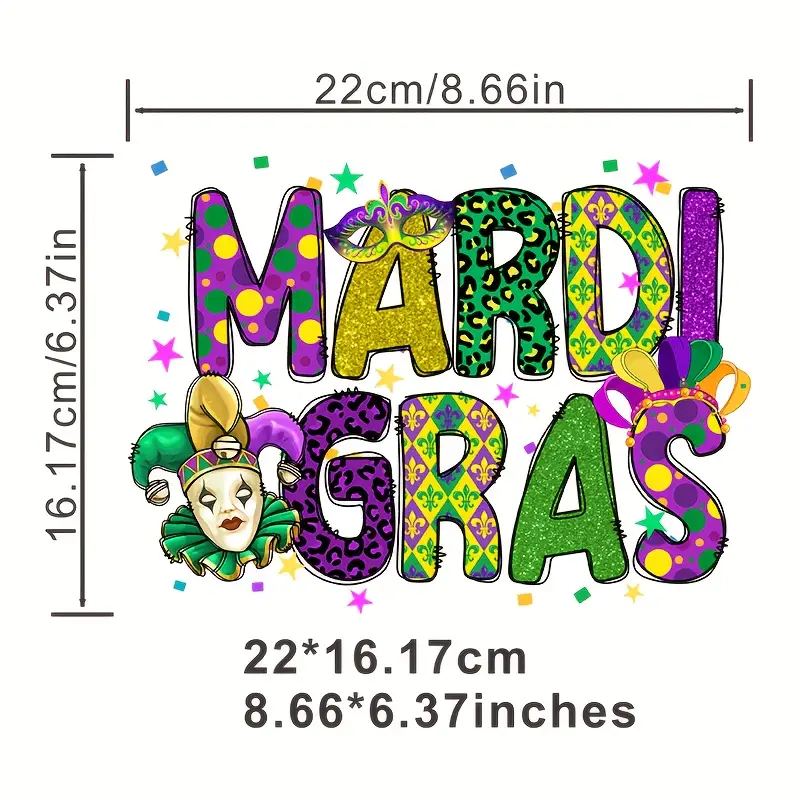 Mardi Gras Coolest Mask Shape Diy Washable Heat - Temu