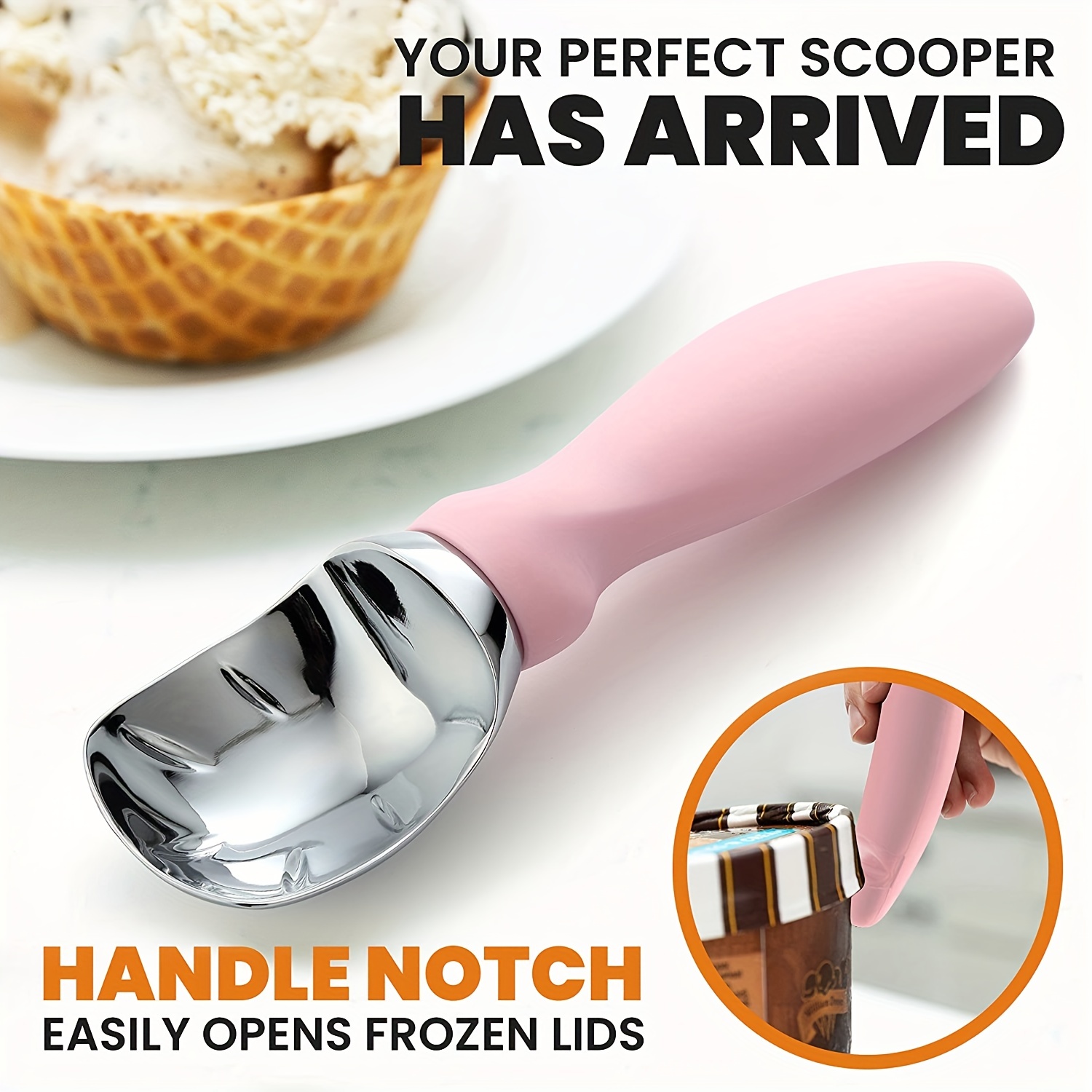 1pc Spring Chef Ice Cream Scoop With Soft Grip Handle Professional Heavy  Duty Sturdy Scooper Premium Kitchen Tool For Cookie Dough Gelato Sorbet  Mango, Buy More, Save More