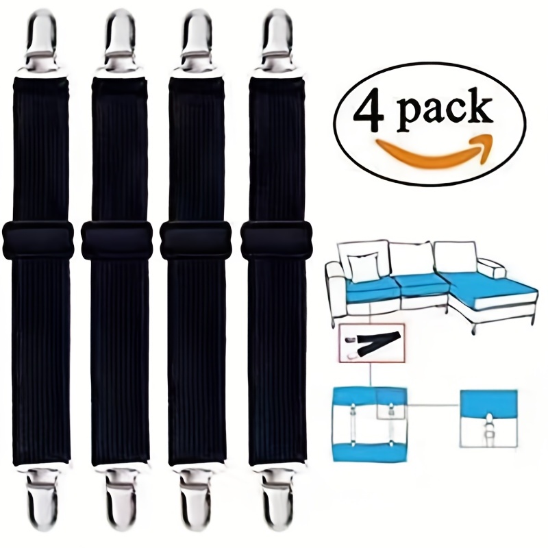 Bed Sheet Holder Corner Straps - 4 pcs White, Mattress Cover Clips to Hold  Sheets in Place, Adjustable Bed Bands, Elastic  Fasteners/Grippers/Suspenders Fitted for Bedding, Keepers, Bedsheet Tie  Downs 