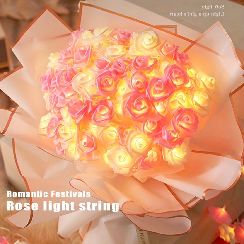 Guirlande Lumineuse LED Rose Flower 10 LEDs Rose Lamp Fairy - Temu
