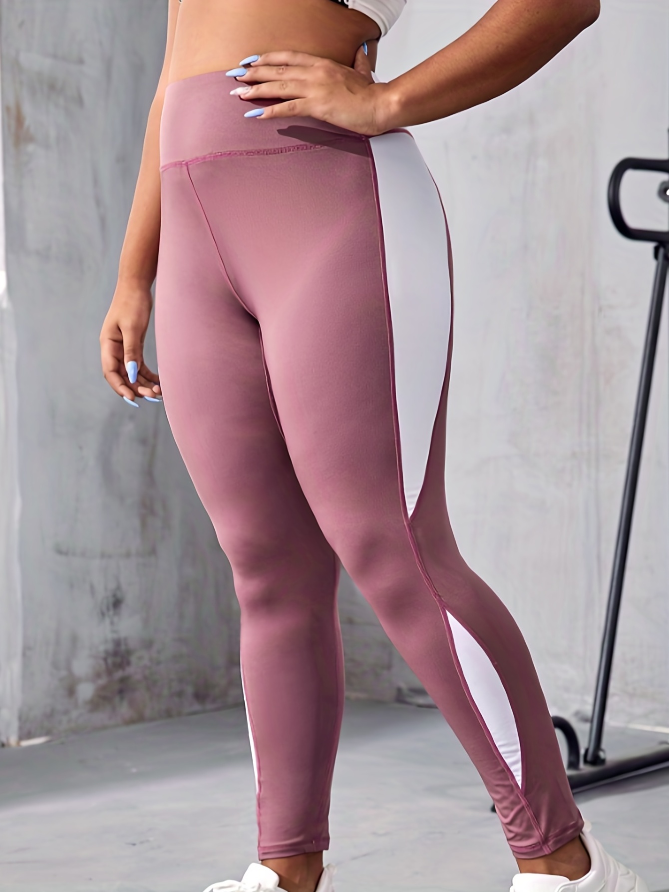 Plus Dusty Pink Basic High Waist Gym Leggings