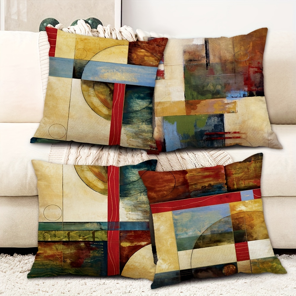 Set of 2 Decorative Throw Pillow Insert Quilting, Sofa Pillow