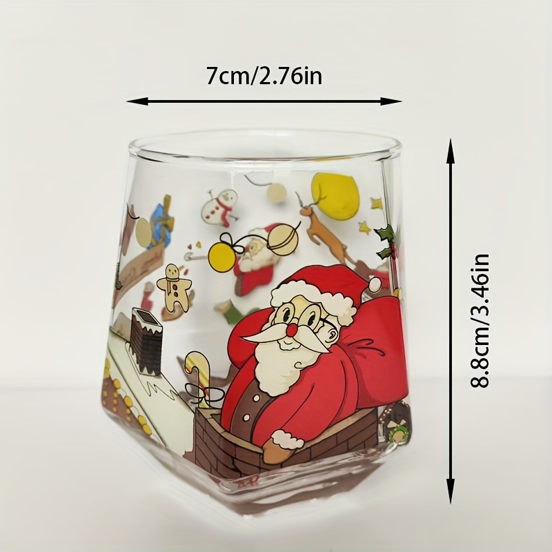 Christmas Glass Home Drink Cup Tea Cup With Handle Water Cup - Temu