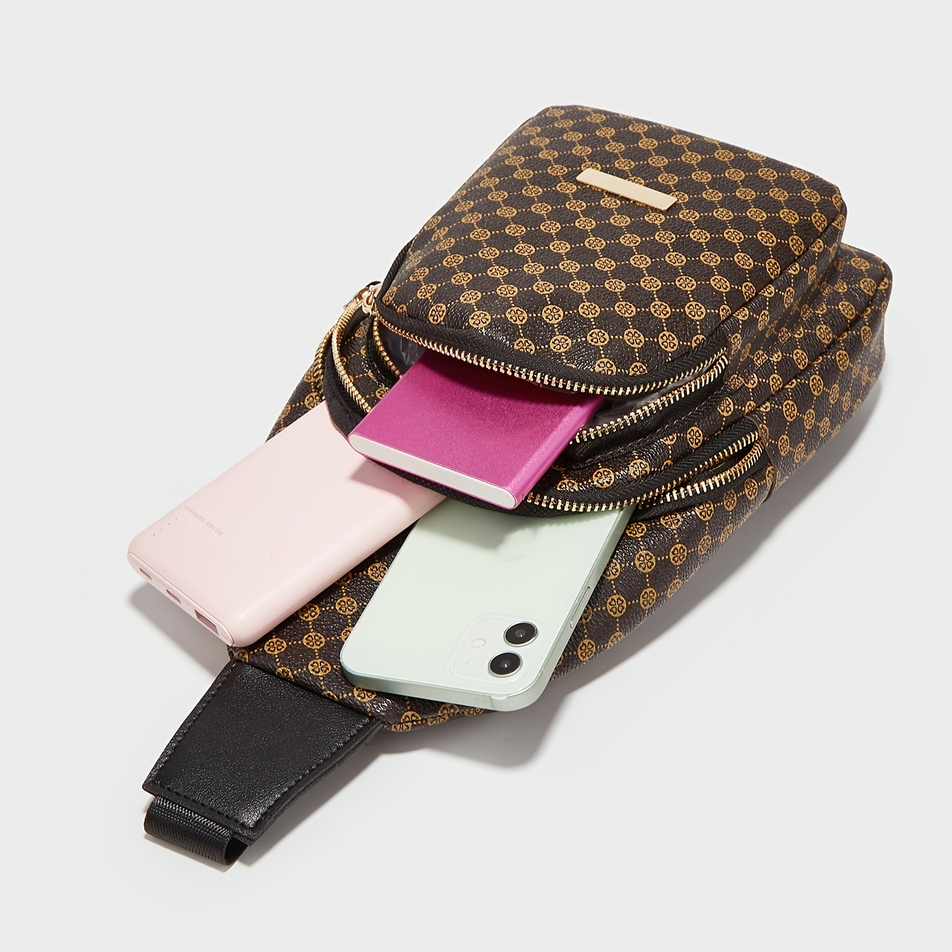Women's Geometric Print PU Sling Bag, Trendy & Stylish Crossbody Purse for  Travel