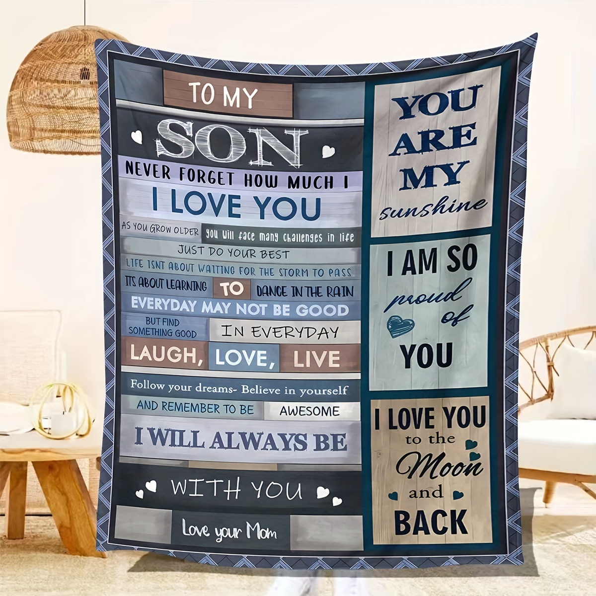 A mi marido/esposa manta personalizada para mi hija/madre/padre, mantas  personalizadas para cama, sofá