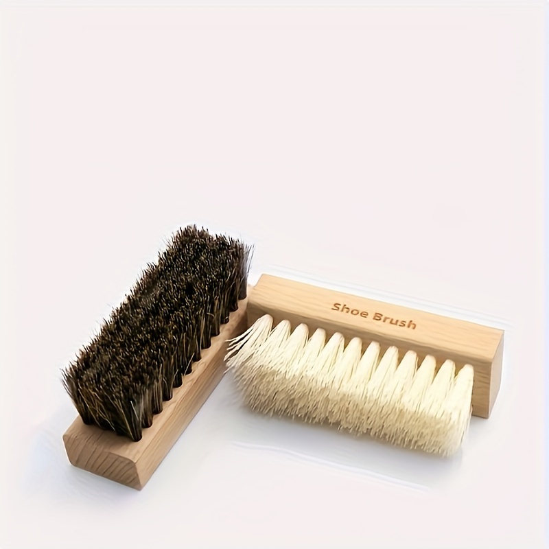 Image of 1pair Wooden Shoe Cleaning Brushes With Bristles - Ideal For All Sneaker Types, Gentle Daily Cleaning