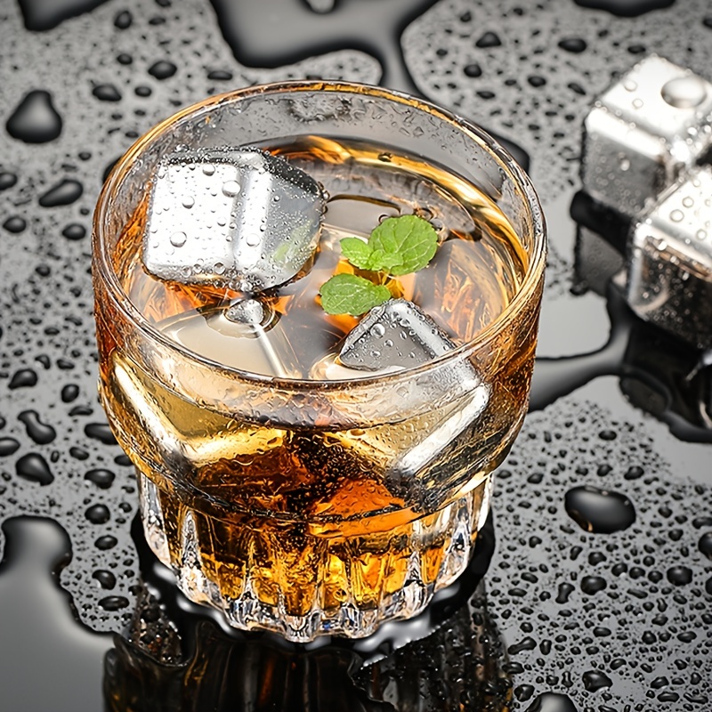  4Pcs Round Whiskey Stones Spherical Reusable Stainless