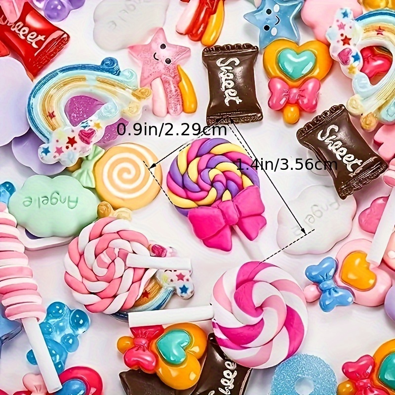 100pcs Slime Charms Cute Set Mixed Assorted Fruit Candy Sweets