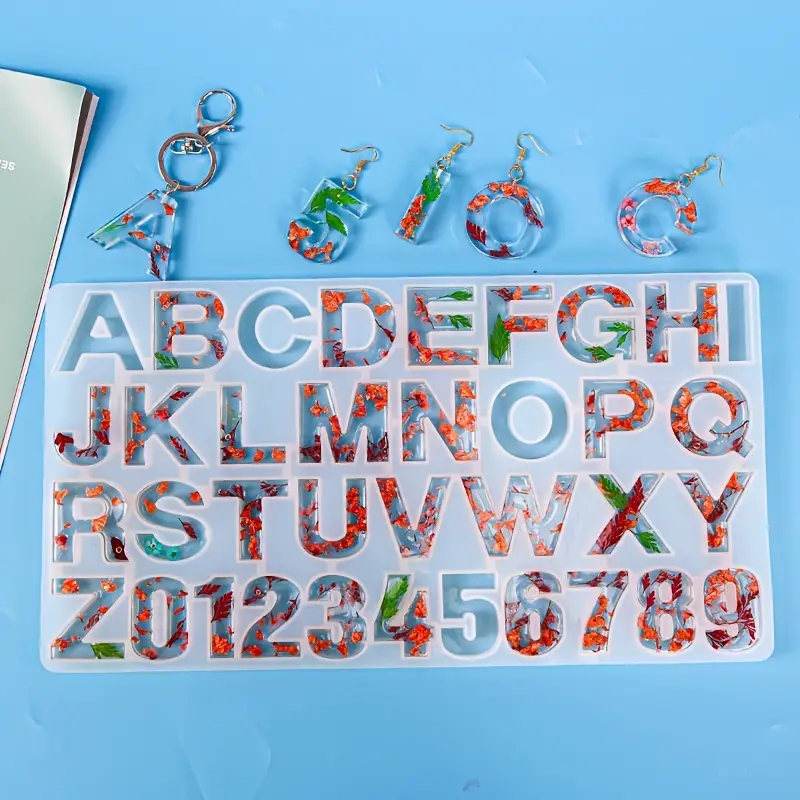 Diy Resin 26 English Numbers Alphabet Mold Crafts Silicone - Temu