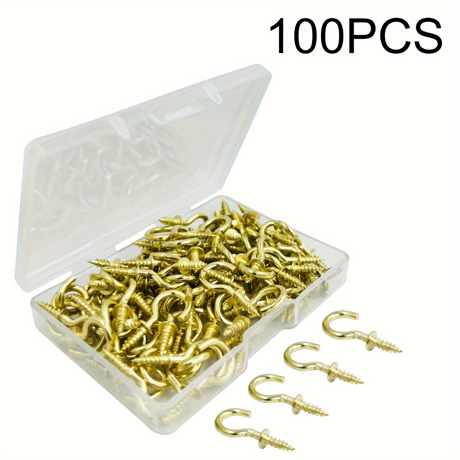 100 Pcs Small Screw Hooks, 1/2 Inch Black Mini Screw in Jewelry