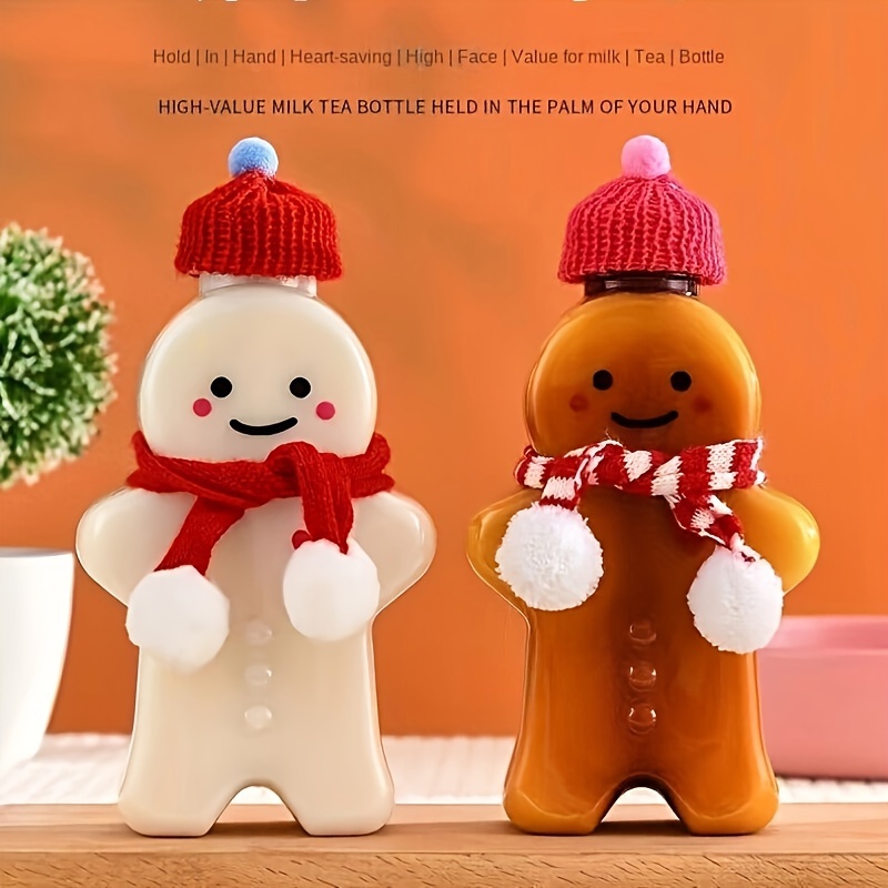 1pc Christmas Gingerbread Man Shaped Water Bottle