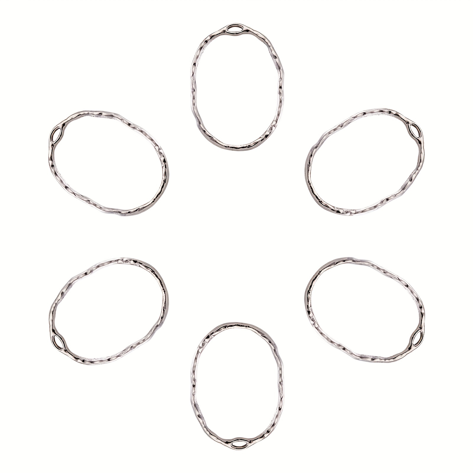 Alloy Open Back Bezel Pendants 3 Styles Rectangle Oval Round