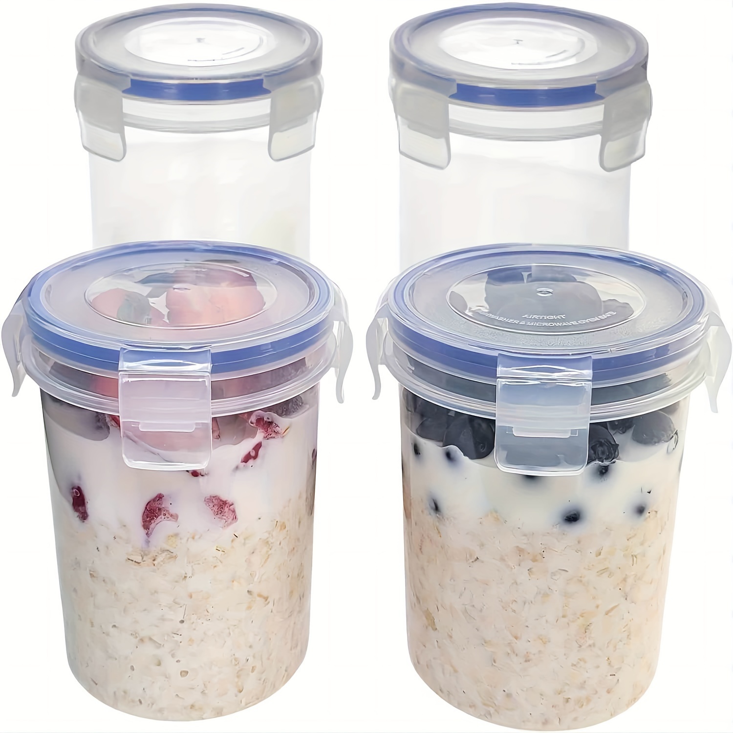 16oz Plastic Jars With Lids Airtight Container for Food Storage Container  Clear