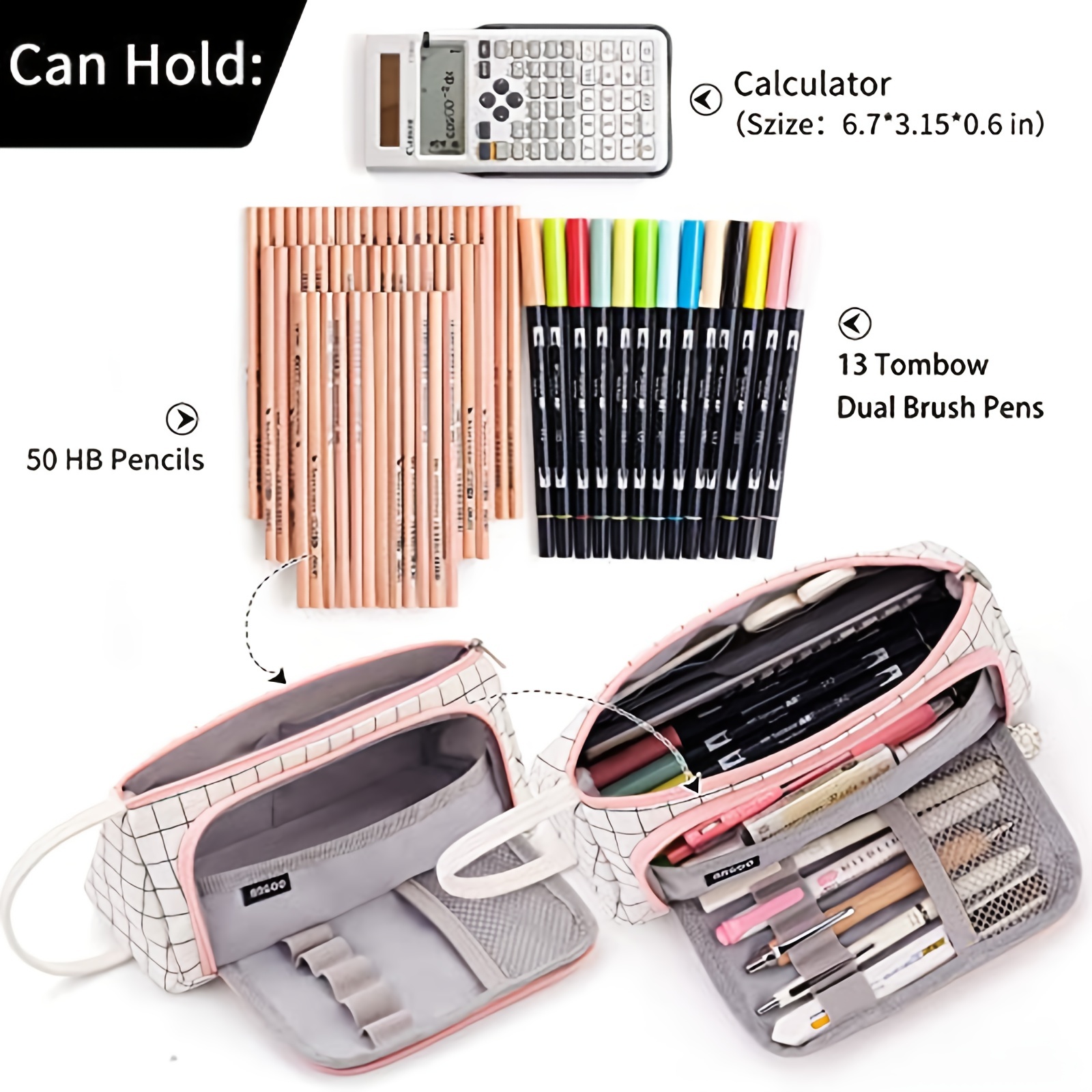 Big Capacity Pencil Case Pencil Pouch Pen Case Simple - Temu