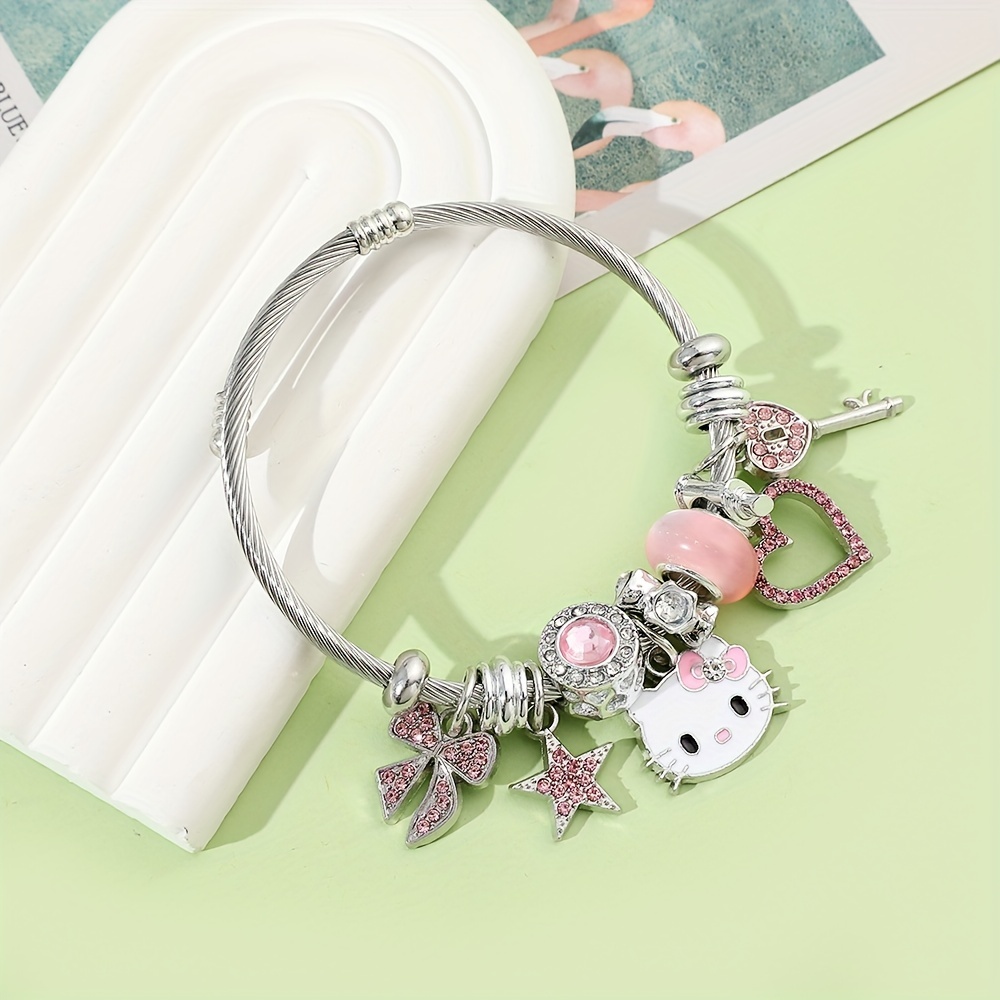 Hello Kitty Bracelet - Chain Cuff Jewelry Charms Women Bracelets