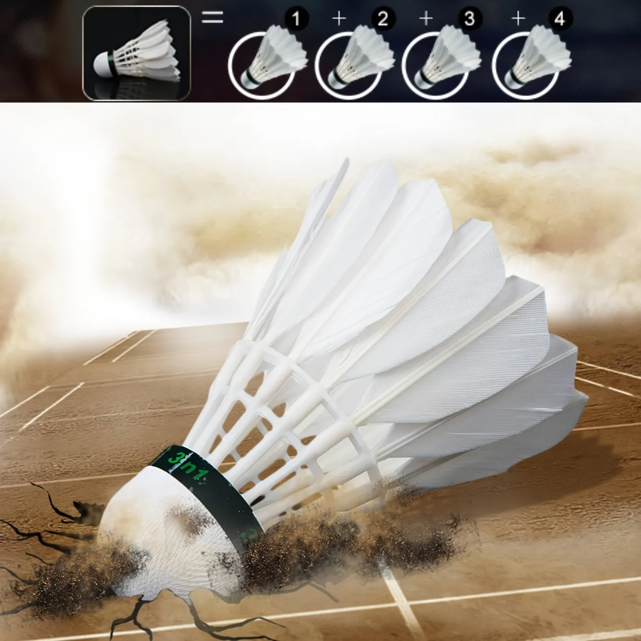 Professional-grade Badminton Shuttlecocks - Gooes Feather Badminton Shuttles With High Stability and 3-in-1 Balls