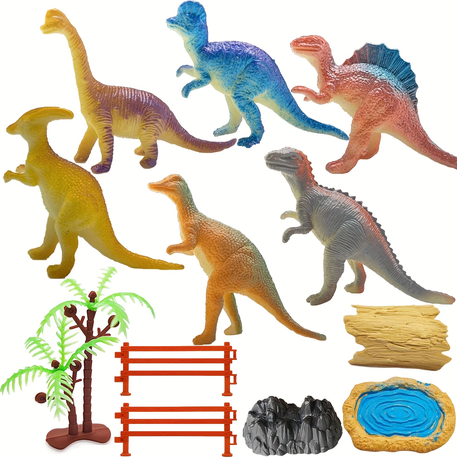 TOEY PLAY Jouet Dinosaure Figurine Réaliste avec Arbres