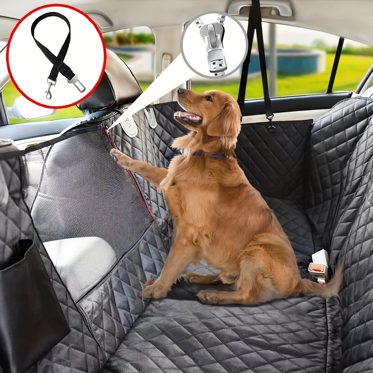 4-in-1 Dog Car Seat Cover, 100% Waterproof Scratchproof Dog Hammock With  Big Mesh Window, Durable Nonslip Dog Seat Cover, Pets Dog Back Seat Cover  Protector For Cars Trucks Suvs - Temu