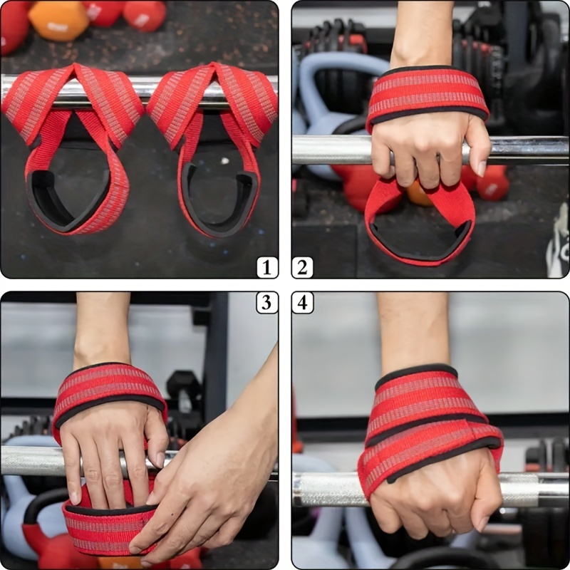 Best FIGURE 8 PADDED Cuff Strap Weight Lifting TRAINING Gym STRAPS Hand Bar  GRIP