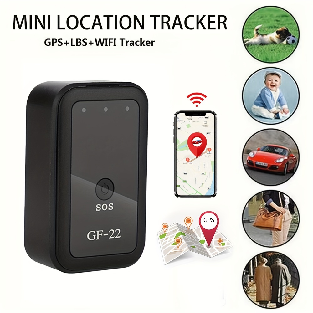 Mini localizador GPS GF-22, rastreador en tiempo real con fuerte  dispositivo de rastreo magnético antipérdida, recordatorio de seguridad  para protección de cercas, SOS de un botón y mapas HD para niños, ancianos