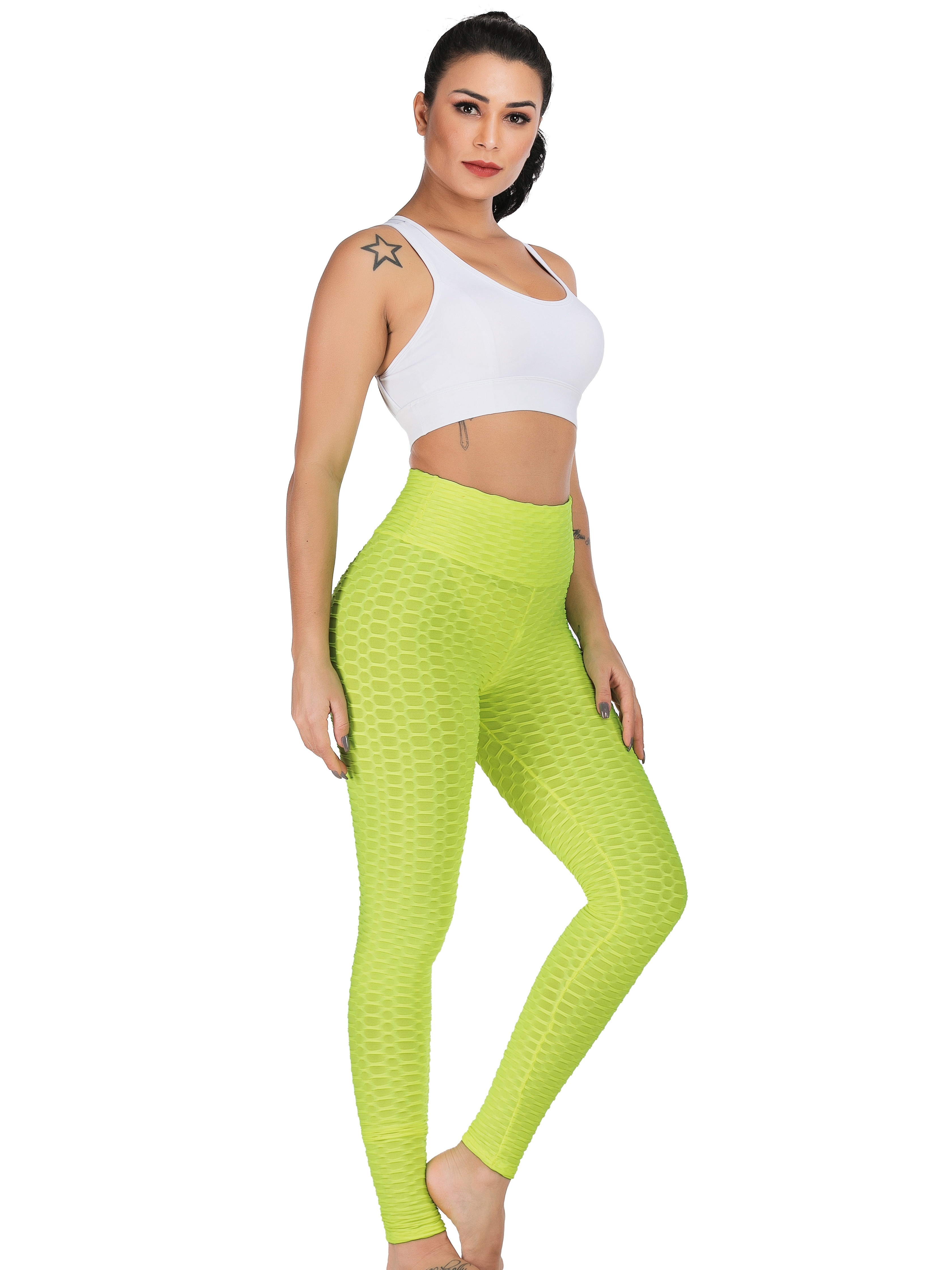 High Waist Yoga Pants Women Honeycomb Design Stretchy - Temu