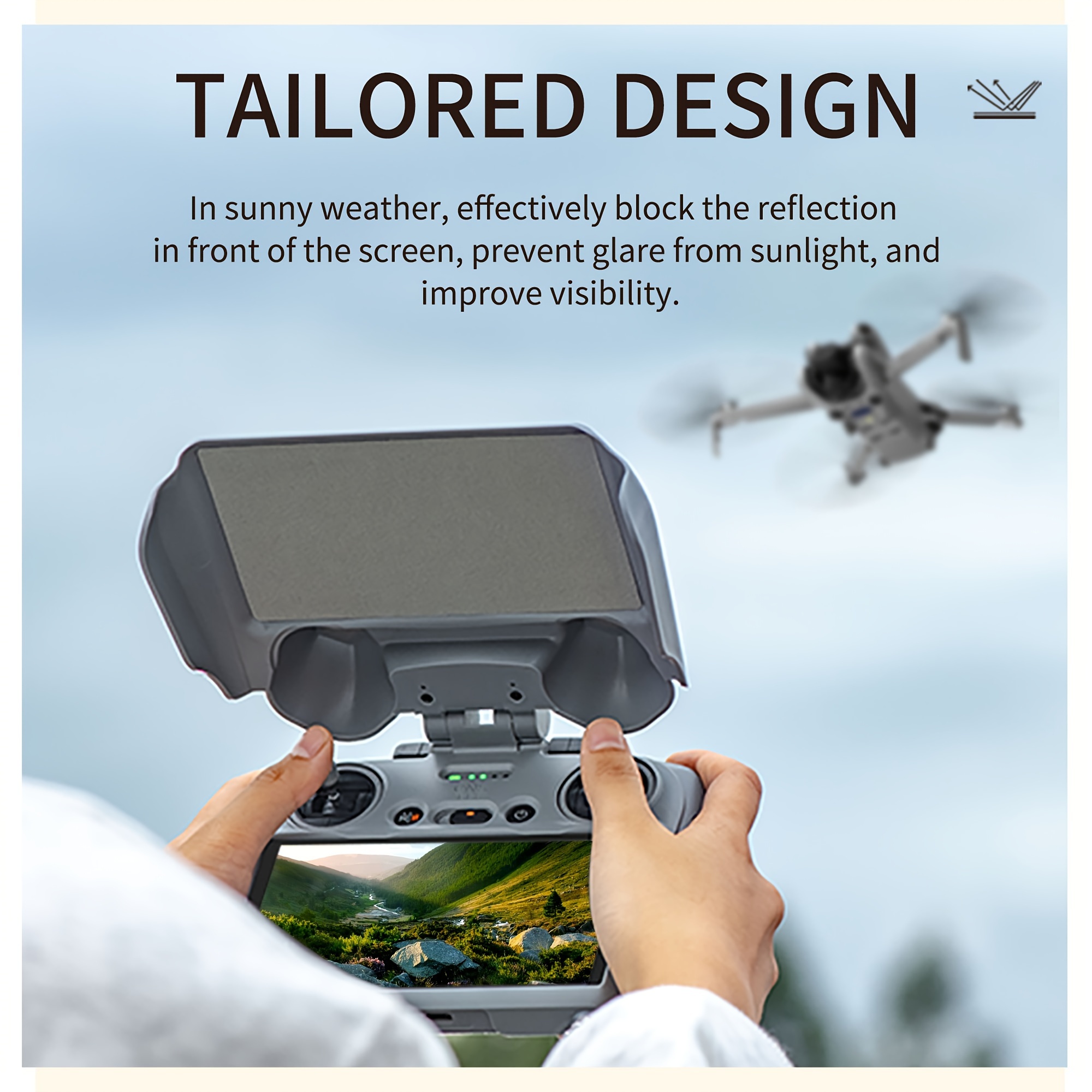 Sun Hood Sunshade Cover For DJI Mini 4 Pro/Air 3 Drone RC2 Controller  Protector