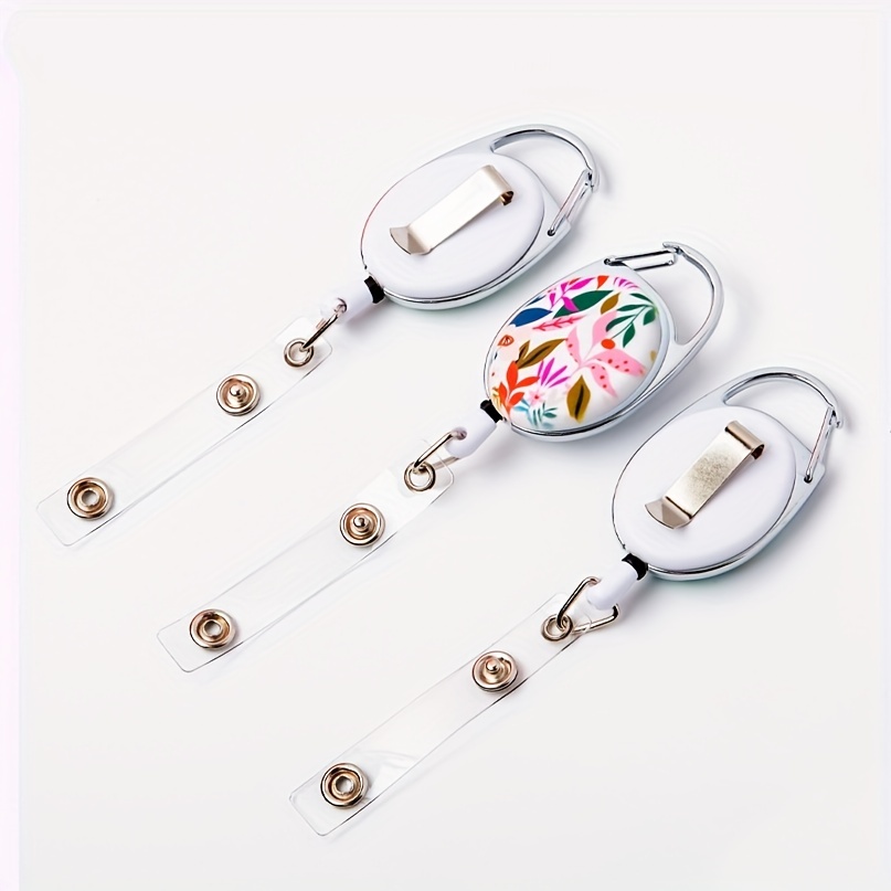 Retractable Badge Reel Carabiner Belt Clip Key Ring Cute - Temu