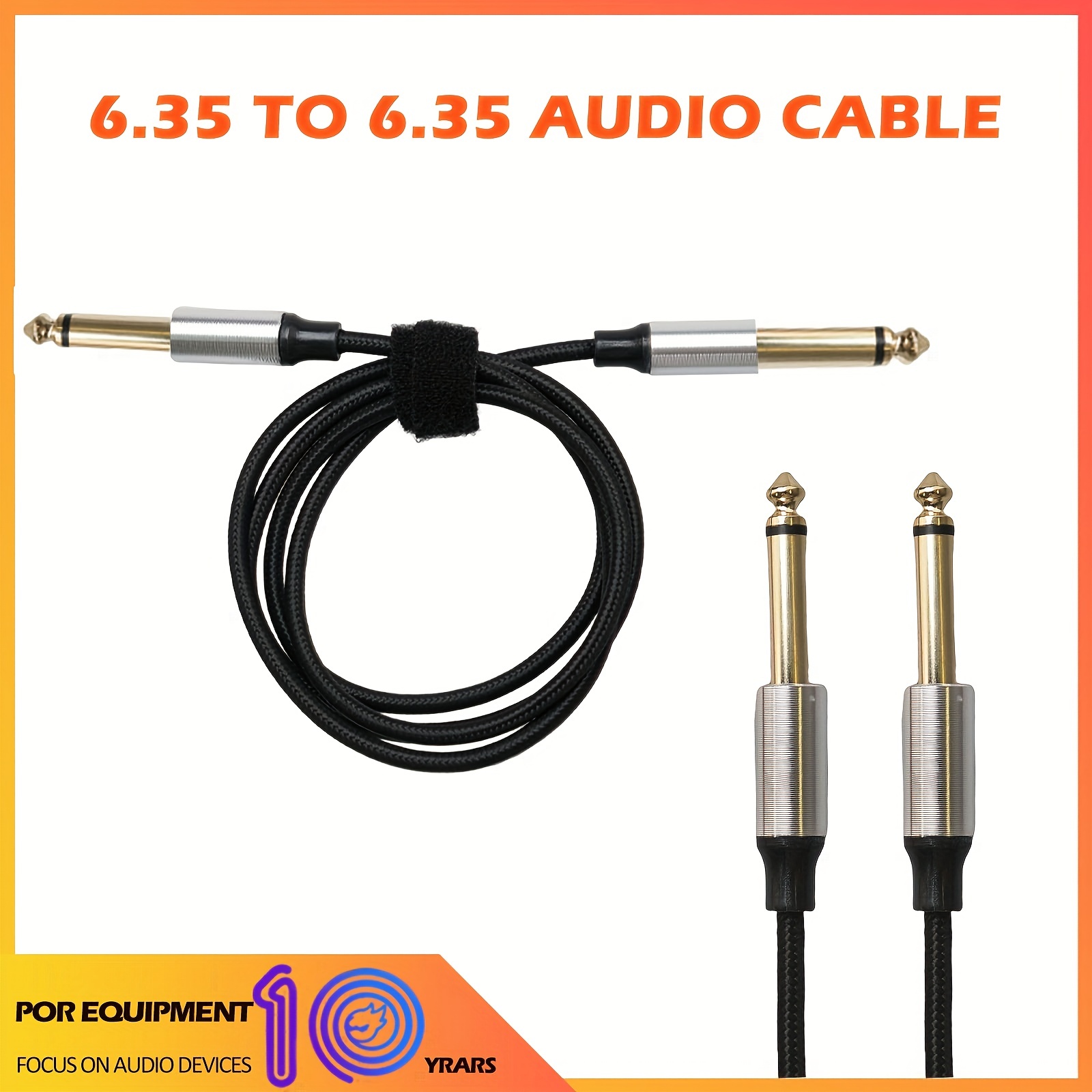 EXCEART Cable recto para guitarra eléctrica 6. Cable de interconexión de  audio estéreo Jack macho de 1.378 in, conexión de guitarra, cable de audio