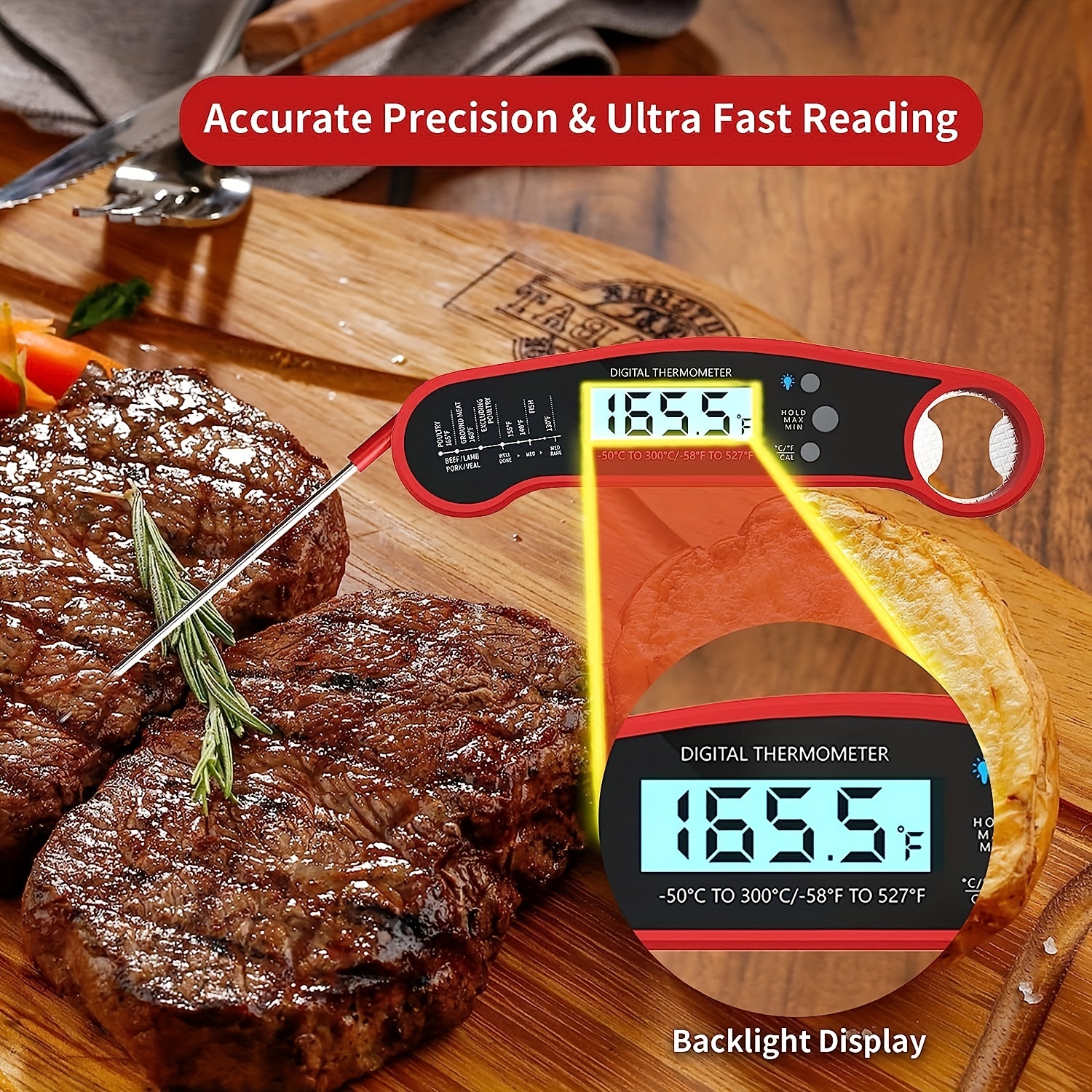 Instant Read Meat Thermometer For Cooking Fast Precise - Temu