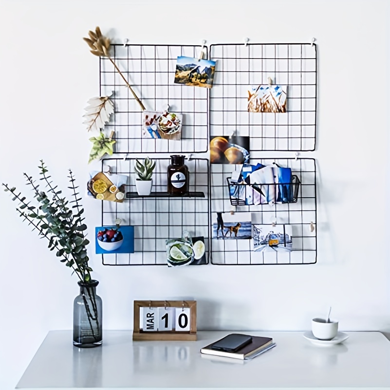 5pcs Decorative Wall Grid Wire Wall Grid Panel Picture Display