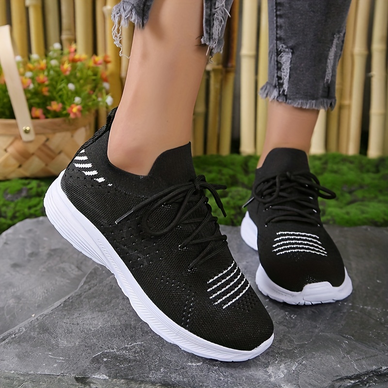 Women's Knit Sneakers, Lightweight Casual Breathable Running Shoes - Temu