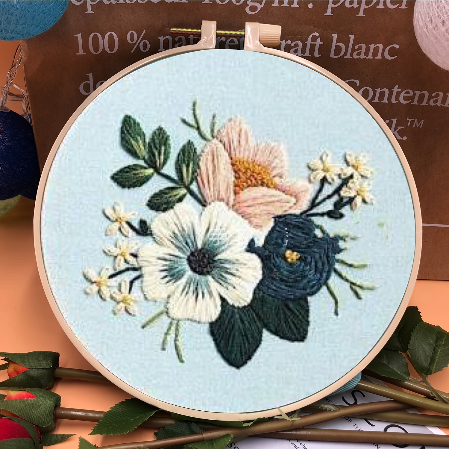 Embroidery Kits with Patterns and Instructions,DIY Beginner Cross