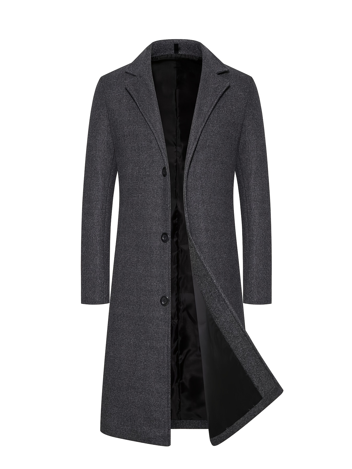 Men s Casual Single Breasted Trench Coat Elegant Lapel Temu Ireland