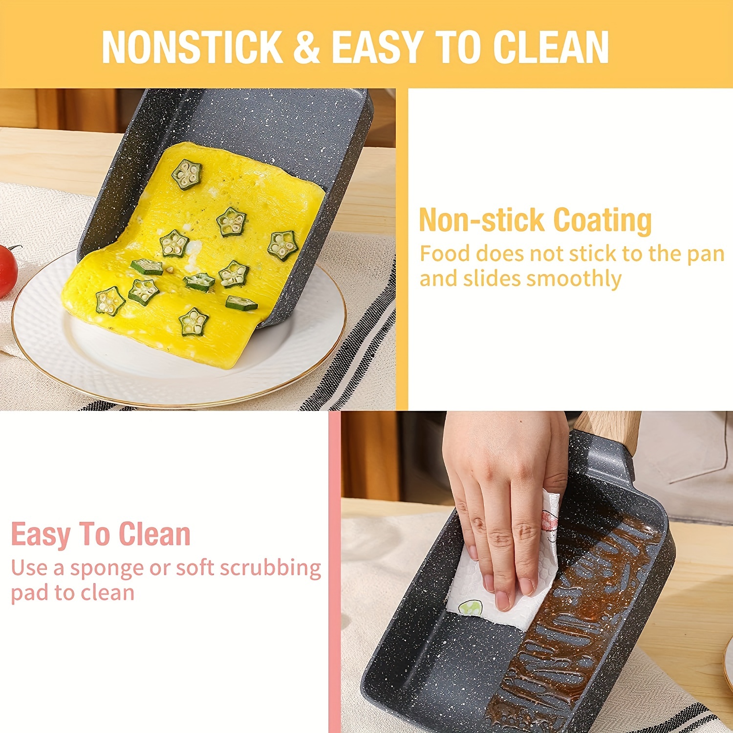 Tamagoyaki Pan Square Japanese Omelette Pan Non stick Egg Roll Pan