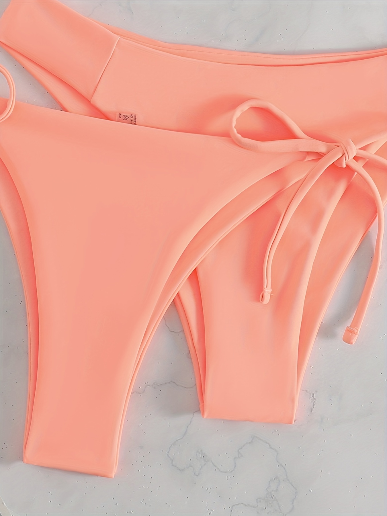 Two Style Bottom Triangle Bikini Sets High Cut Solid Color - Temu Canada