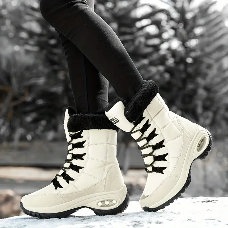 womens mid calf winter boots waterproof warm faux fur lined non slip snow boots womens footwear details 5