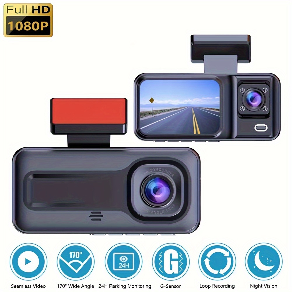 3 Camera Lens Car Dvr 3 channel Dash Cam Hd 1080p Front Rear - Temu