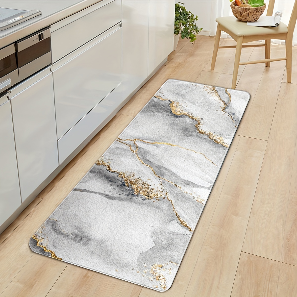 Non slip Marble Printed Floor Mat For Kitchen And - Temu