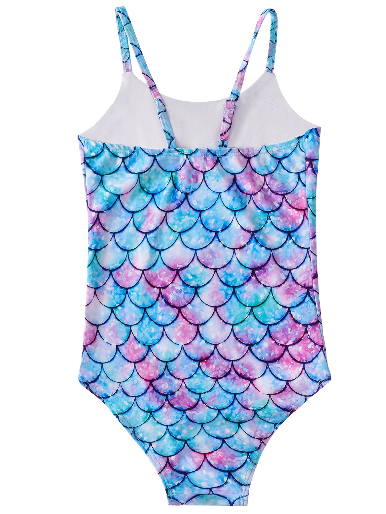 Toddler Girls Fish Scales Graphic Cami One Piece Swimsuit Kids Summer ...