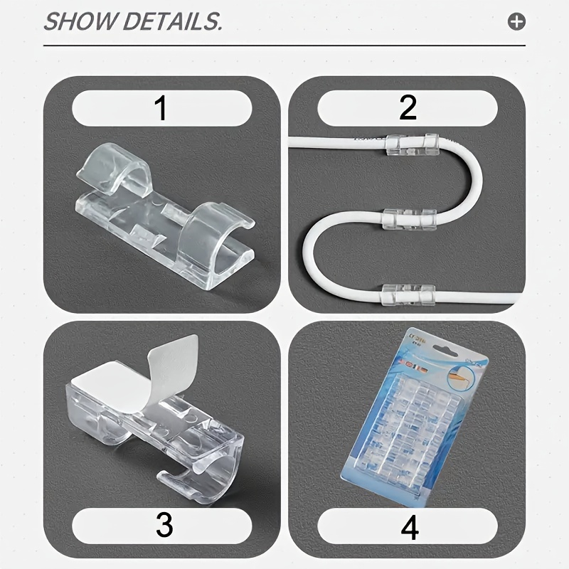 Cable Organizer Self Adhesive Cable Clips Usb Data Line - Temu