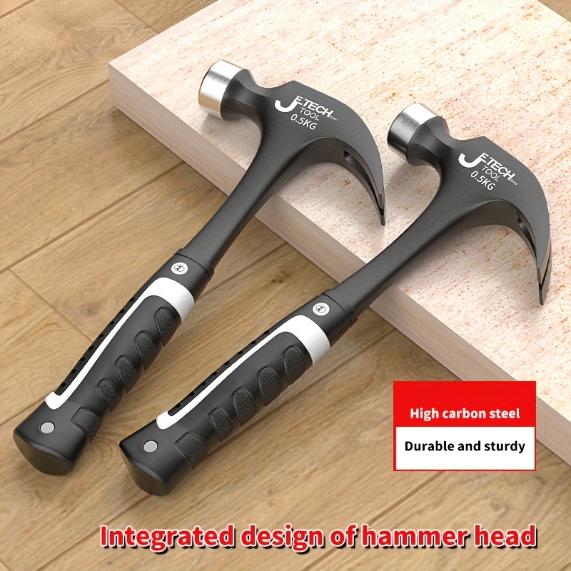 TEHAUX 1pc Claw Hammer Household Tools Reduction Hammer Wood Handle Hammer  Milled Face Mallet Stiletto Tools Martillos Carpenter Tools Compressed Wood