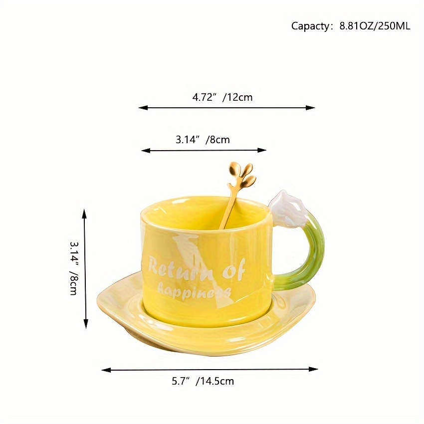 Tulip Teacup And Saucer Flower Shaped Ceramic Coffee Cup And - Temu