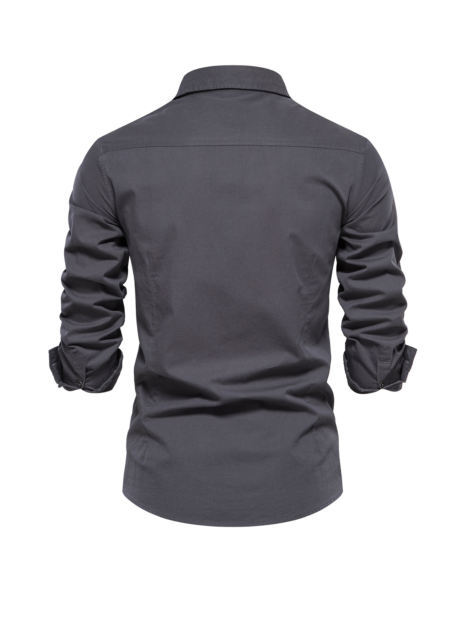 Casual Cargo Style Solid Men's Long Sleeve Shirt Pocket - Temu