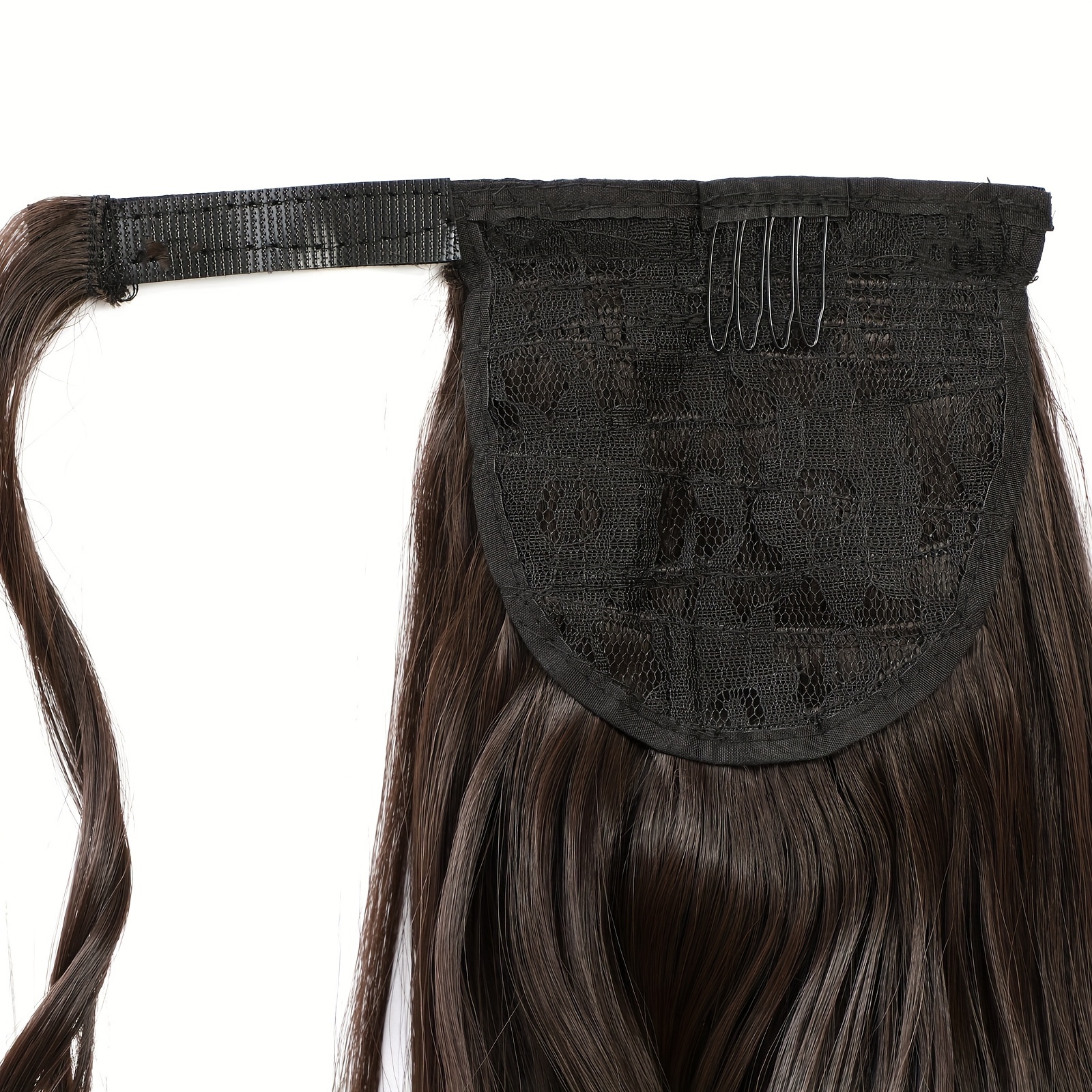ponytail with hair wrapped around long wavy ponytail extensions synthetic clip in hair extensions elegant natural looking for daily   accessories details 5